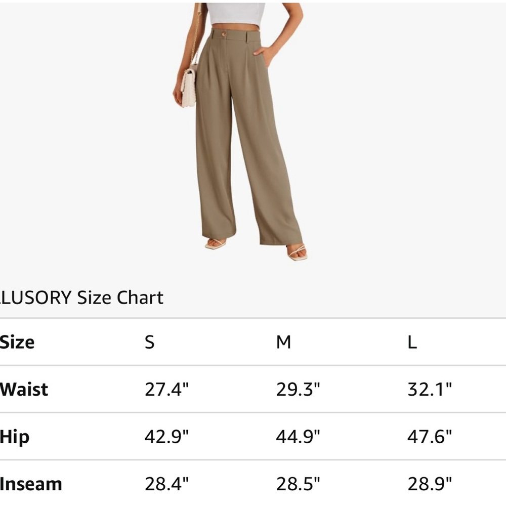 Wide Leg Dress Pants Women's High Waisted Dressy Trousers - Picture 4 of 5